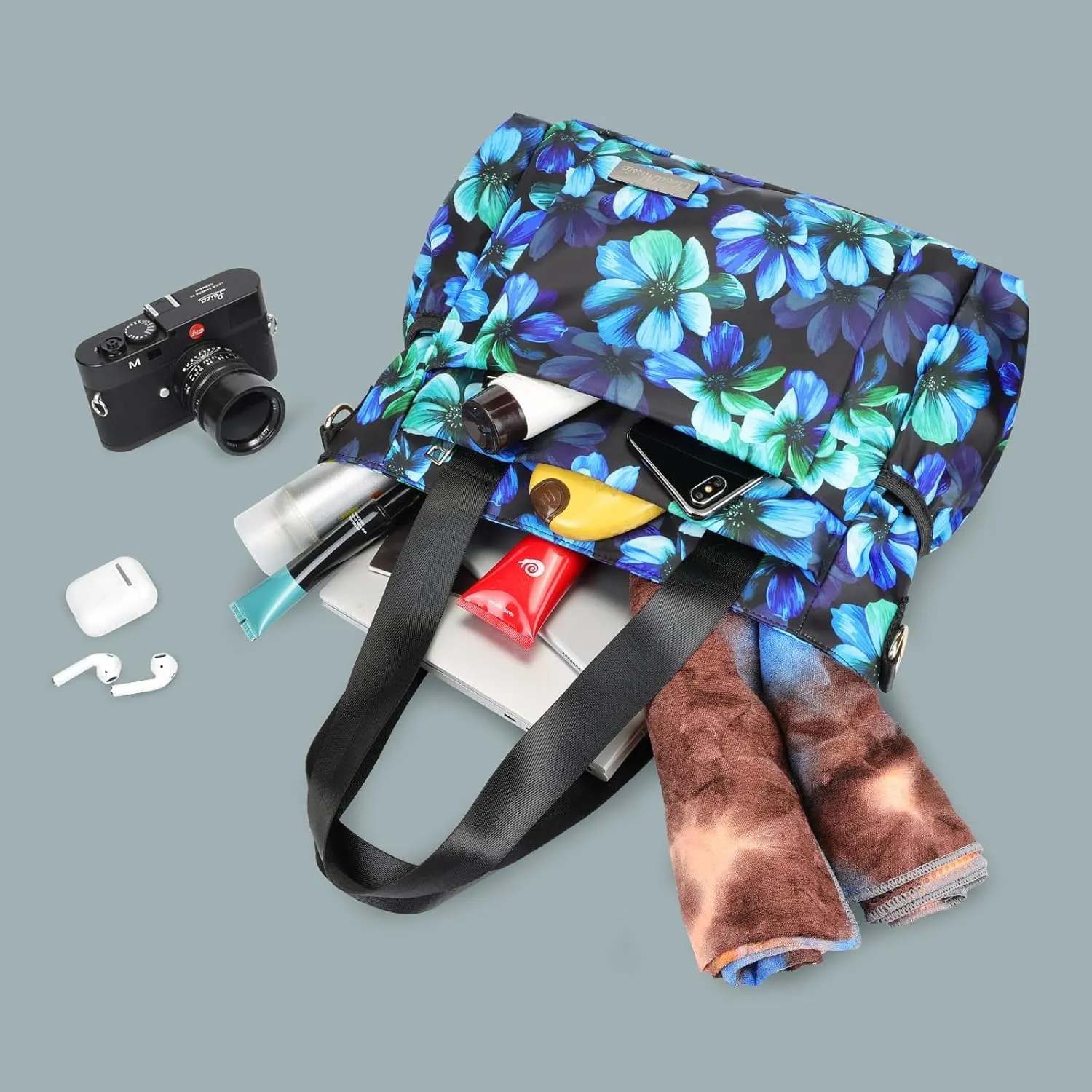 CLOUDMUSIC Crossbody Bags Shoulder Tote Handbag Nylon With Straps Waterproof Multi Bottle Pockets For Women Trendy