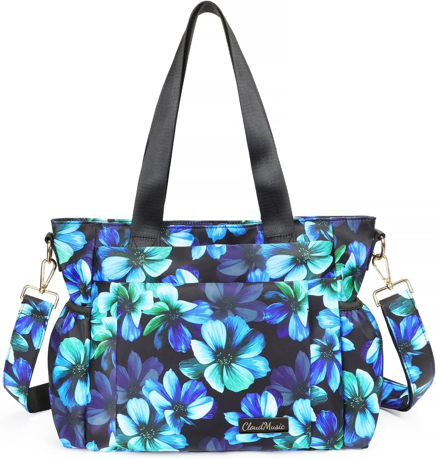 CLOUDMUSIC Crossbody Bags Shoulder Tote Handbag Nylon With Straps Waterproof Multi Bottle Pockets For Women Trendy