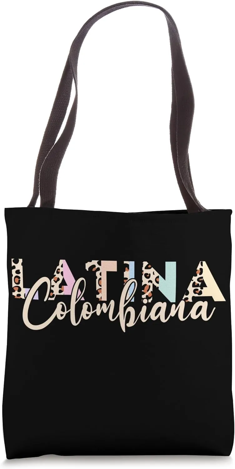 Colombia Pastel Leopard Print Dress Hispanic Heritage Month Tote Bag