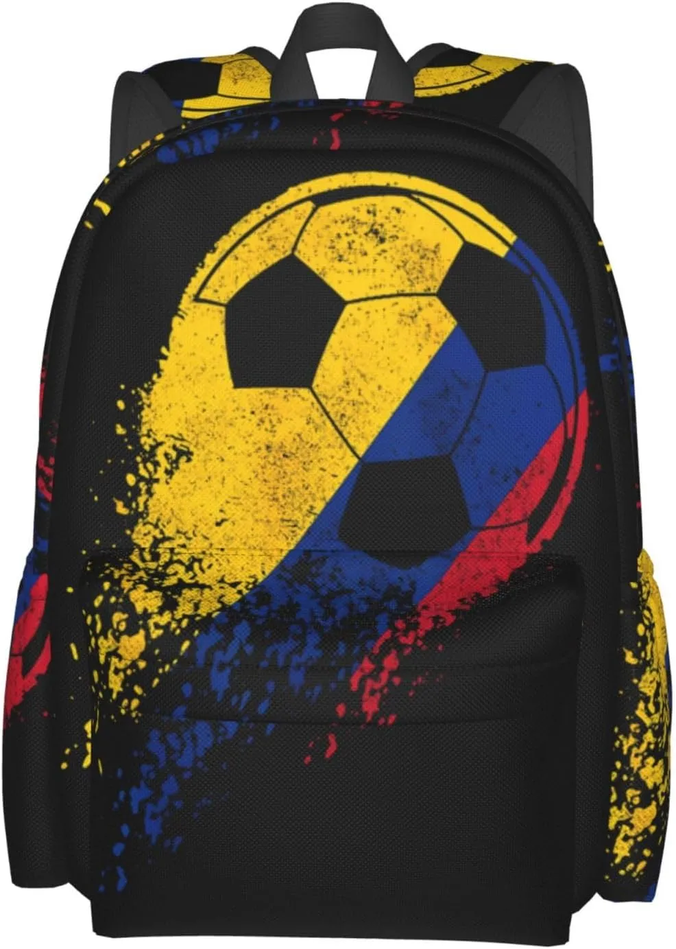Colombia Soccer Colombian Flag Pride Soccer Player Large Travel Backpack Casual Backpacks Laptop Daypack Working Rucksack Lightweight Back Pack Sports Bag with Adjustable Shoulder Strap