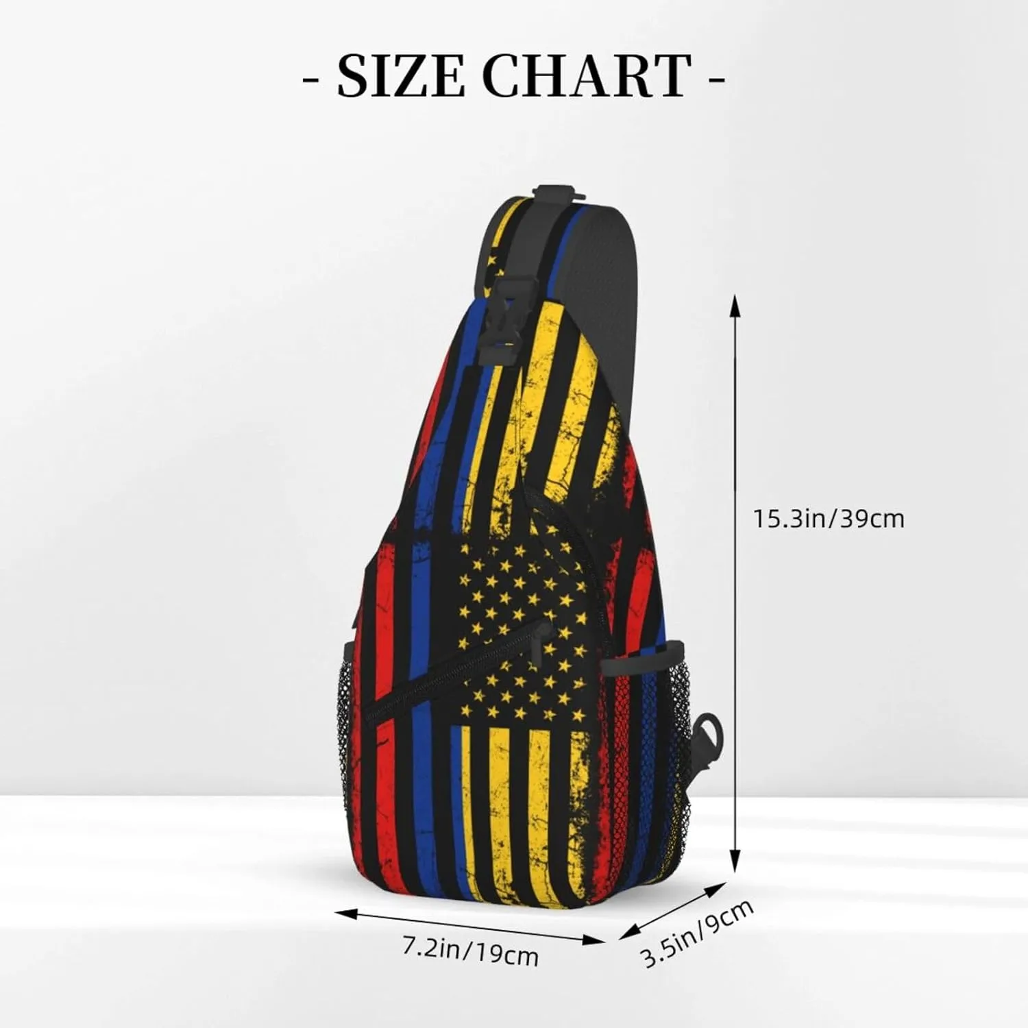 Colombian American Flag Colombia Roots America Chest Sling Bag Crossbody Shoulder Backpack Bag Gym Cycling Daypack Travel Hiking Cross Bag