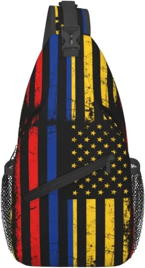 Colombian American Flag Colombia Roots America Chest Sling Bag Crossbody Shoulder Backpack Bag Gym Cycling Daypack Travel Hiking Cross Bag