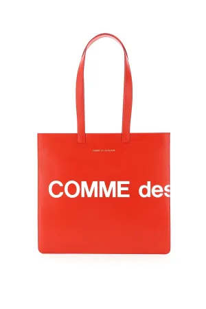 Comme Des Garcons Wallet Leather Tote Bag With Logo
