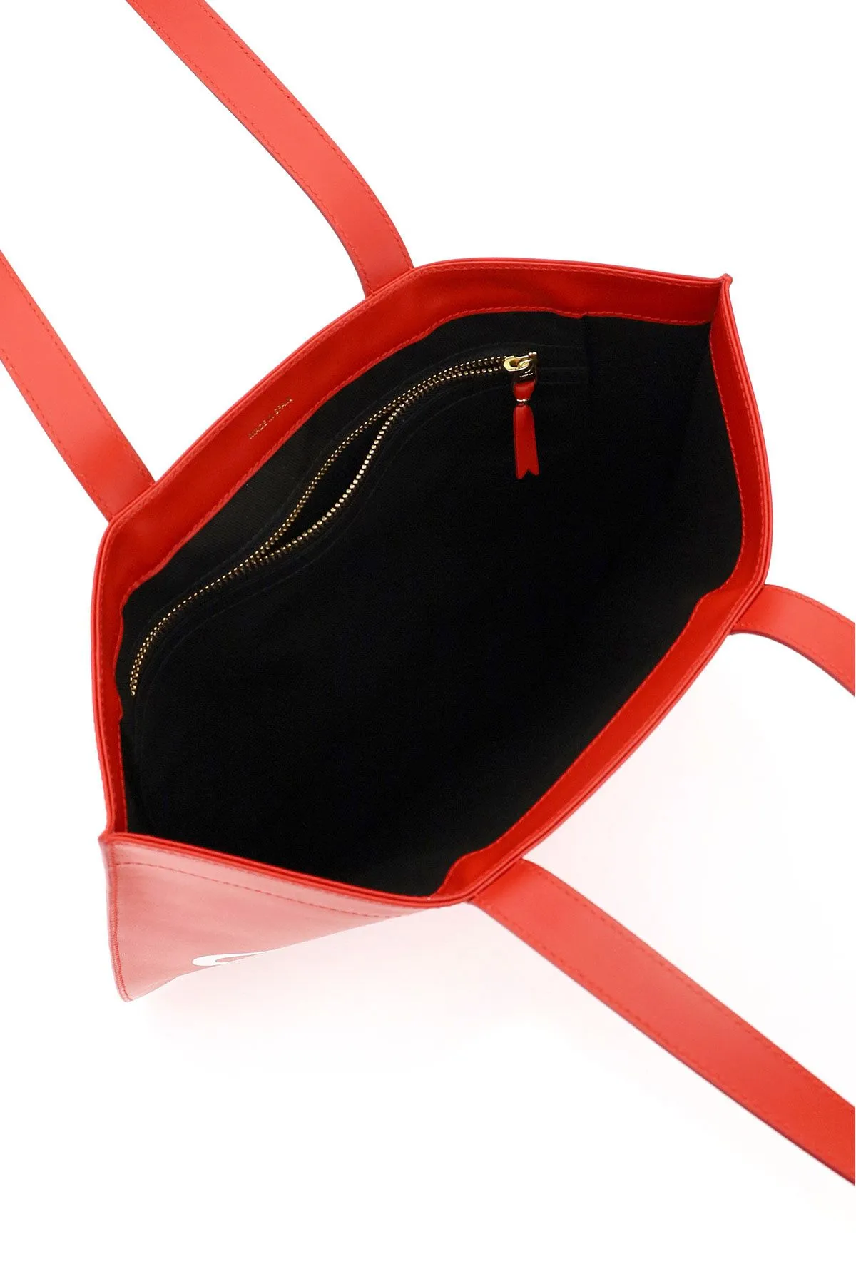 Comme Des Garcons Wallet Leather Tote Bag With Logo