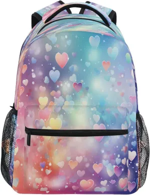 Cool Backpacks for Women Men Fashion Stylish Travel Bags with Chest Strap Gift Men & Women Heart Bubble Dream Color