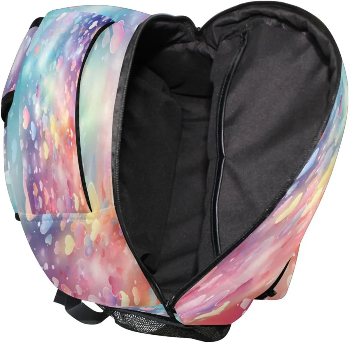 Cool Backpacks for Women Men Fashion Stylish Travel Bags with Chest Strap Gift Men & Women Heart Bubble Dream Color