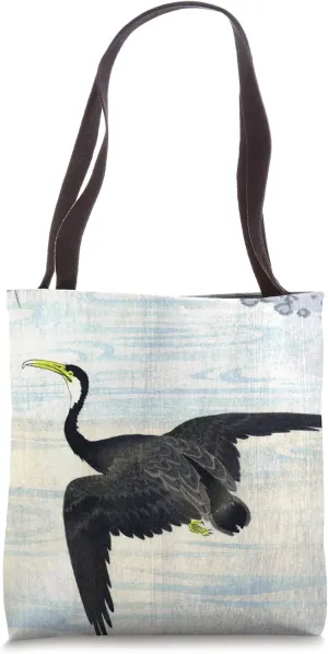 Cormorant in Flight by Ohara Koson Japanese Shin-hanga Print Tote Bag