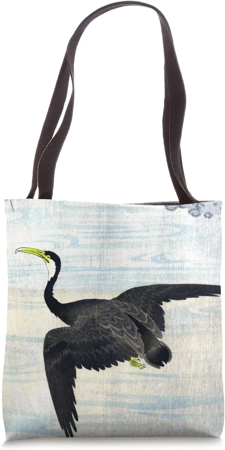 Cormorant in Flight by Ohara Koson Japanese Shin-hanga Print Tote Bag
