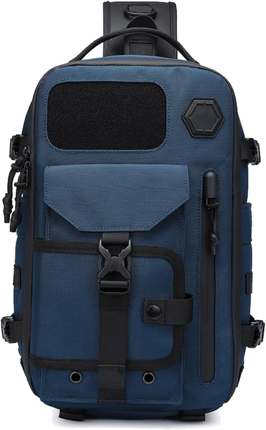 Cosmos Explorer Sling Bag, Anti Theft Tactical Sling Backpack, Waterproof Crossbody Shoulder Equipped with Belt Buckle (Blue)