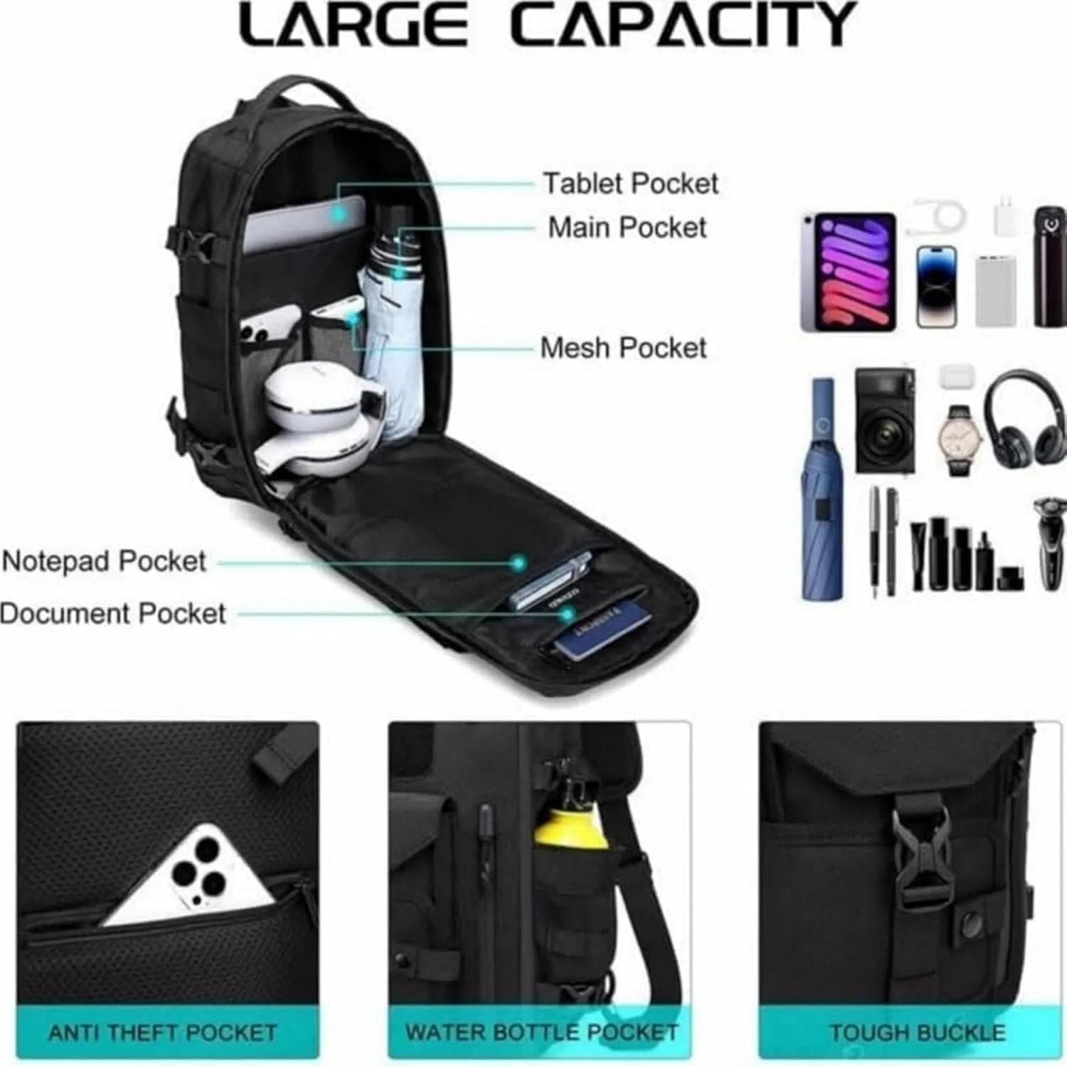Cosmos Explorer Sling Bag, Anti Theft Tactical Sling Backpack, Waterproof Crossbody Shoulder Equipped with Belt Buckle (Blue)