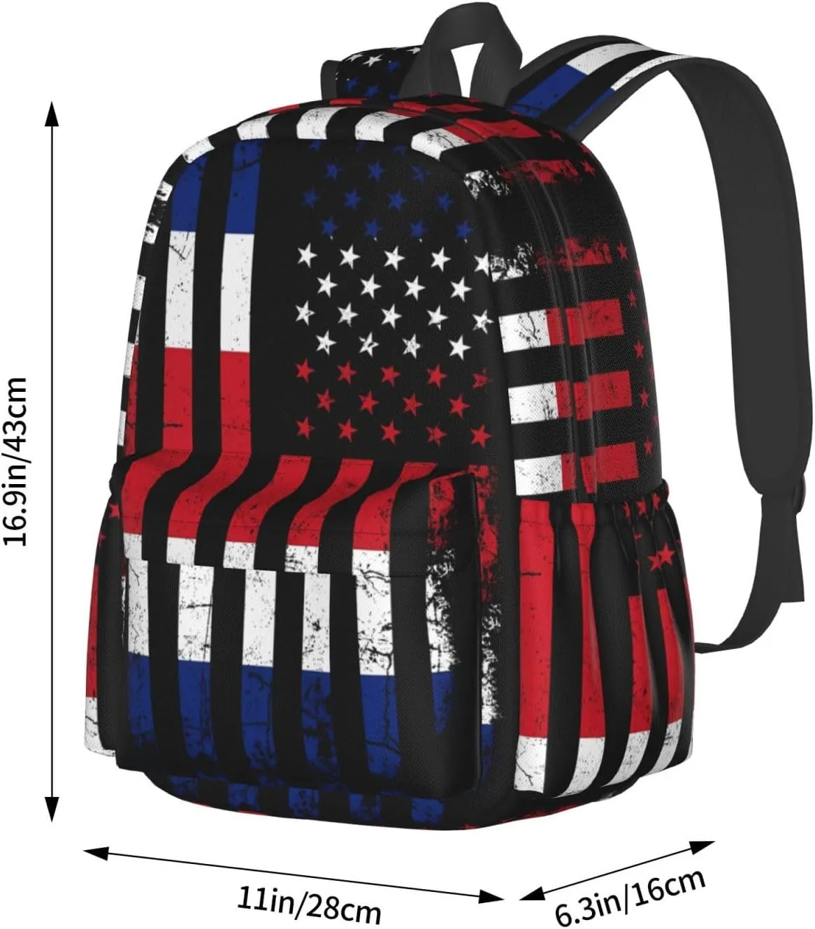 Costa Rican American Flag Costa Rica Roots Large Travel Backpack Casual Backpacks Laptop Daypack Working Rucksack Lightweight Back Pack Sports Bag with Adjustable Shoulder Strap