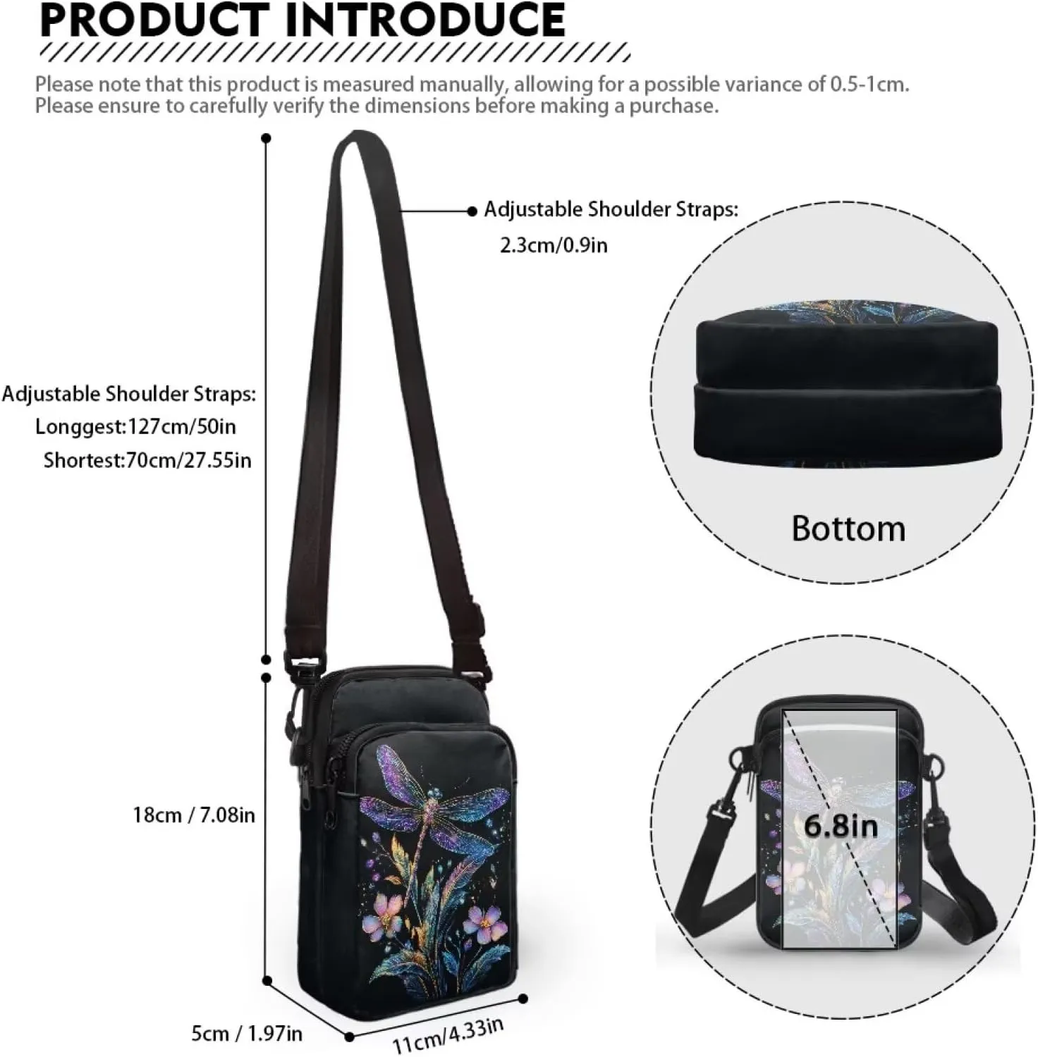 Crossbody Bag Crossbody Purses for Women Shoulder Bags with Strap Casual Polyester Shoulder Bag