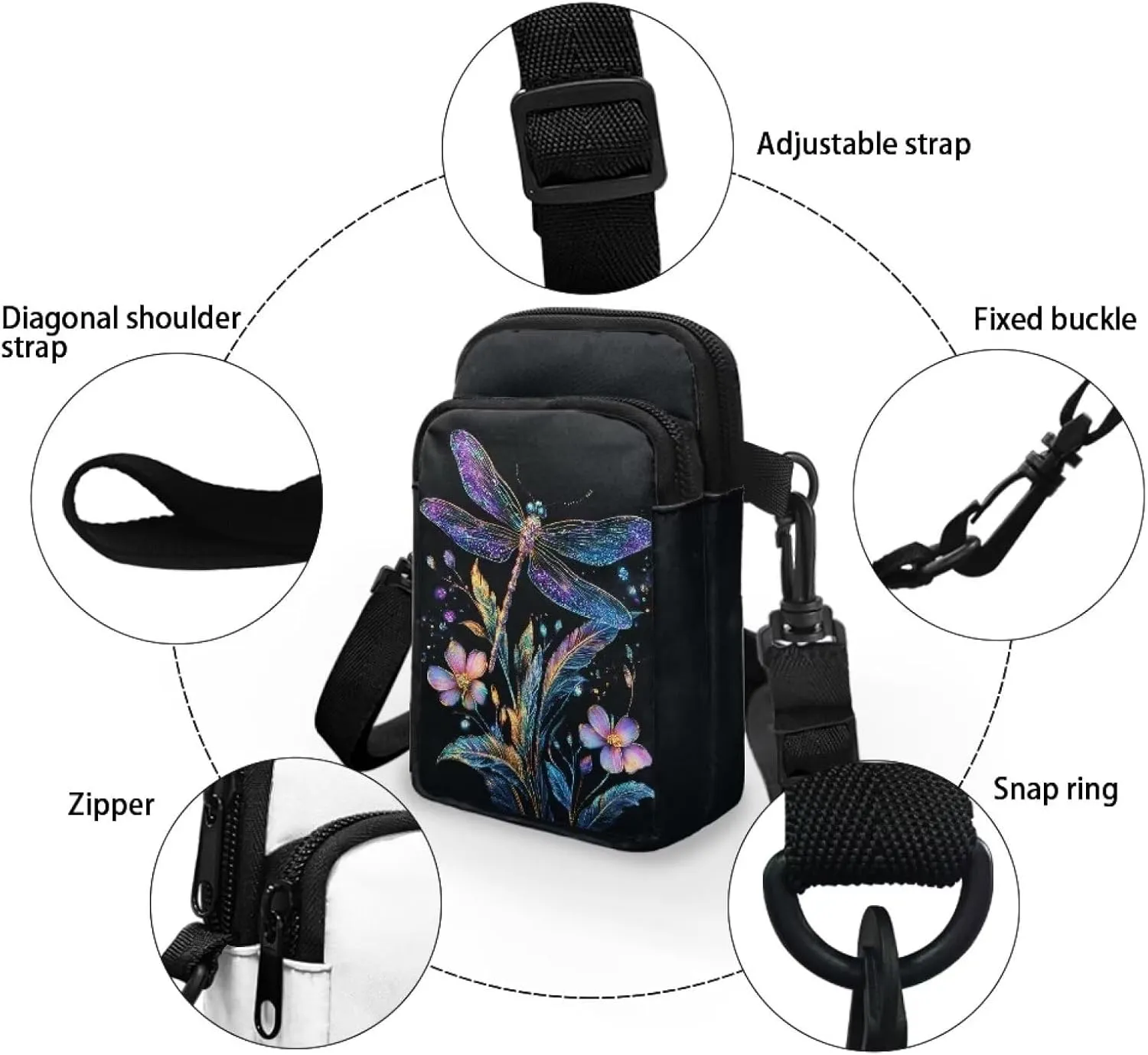 Crossbody Bag Crossbody Purses for Women Shoulder Bags with Strap Casual Polyester Shoulder Bag