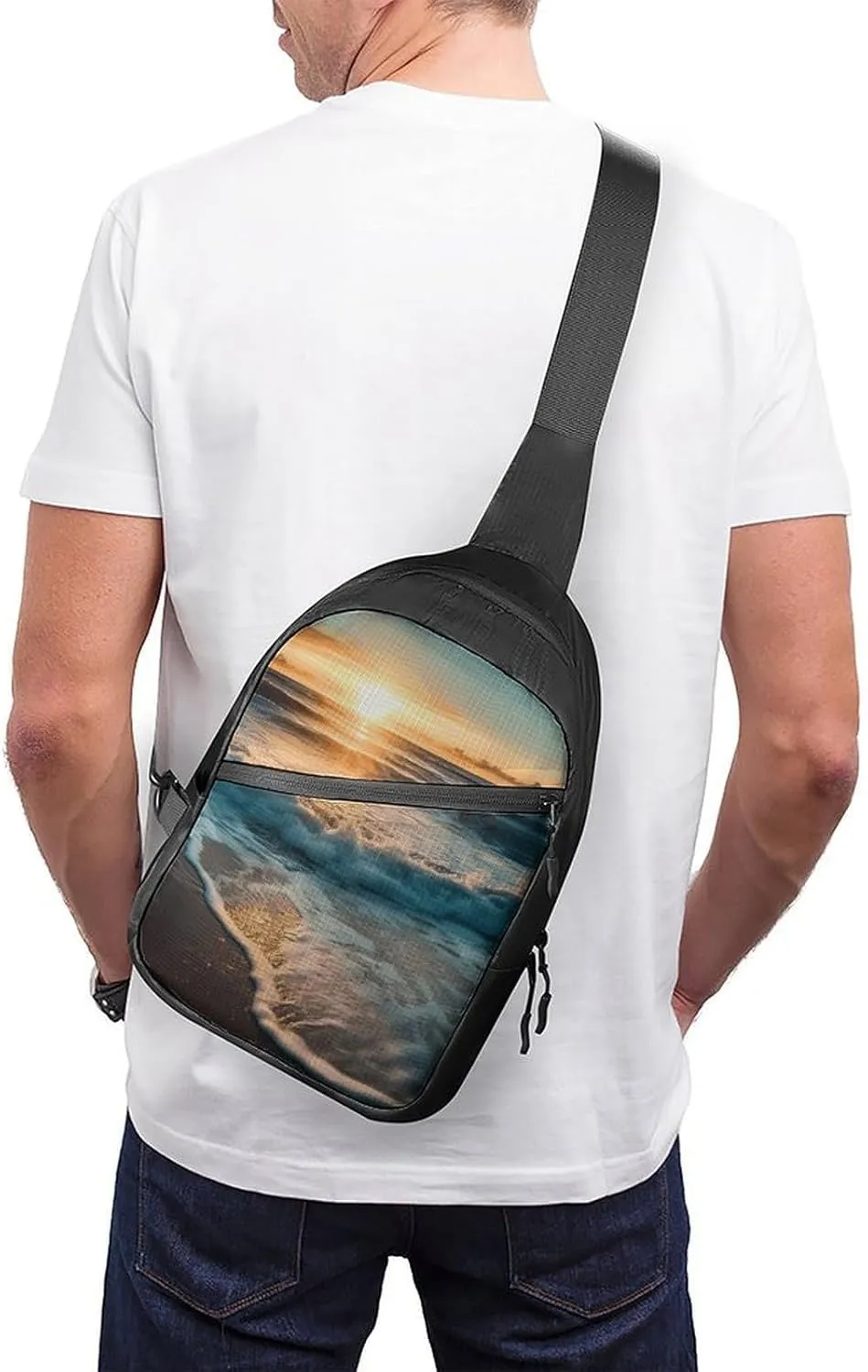 Crossbody Bag for Women Men Chest Bag Shell Art Sling Bag Crossbody Shoulder Bag Sling Backpack