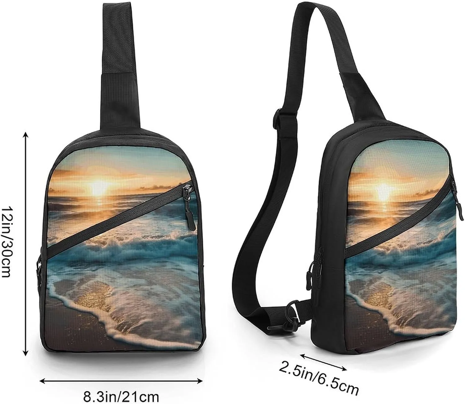 Crossbody Bag for Women Men Chest Bag Shell Art Sling Bag Crossbody Shoulder Bag Sling Backpack