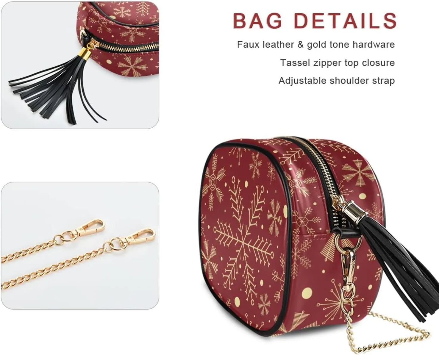 Crossbody Bag for Women Shoulder Bag with Chain Strap and Tassel