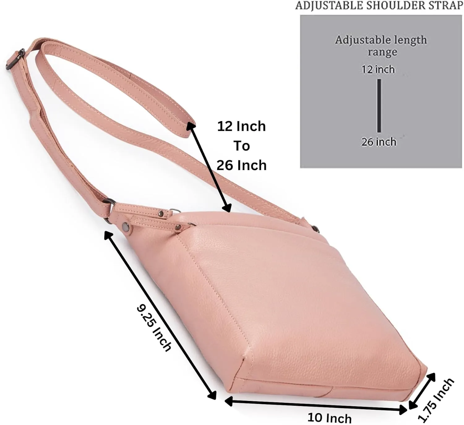 Crossbody Bag for Women Trendy Real Leather Purse Small Soft Pebbled Handbags Crossover Shoulder Pocketbook