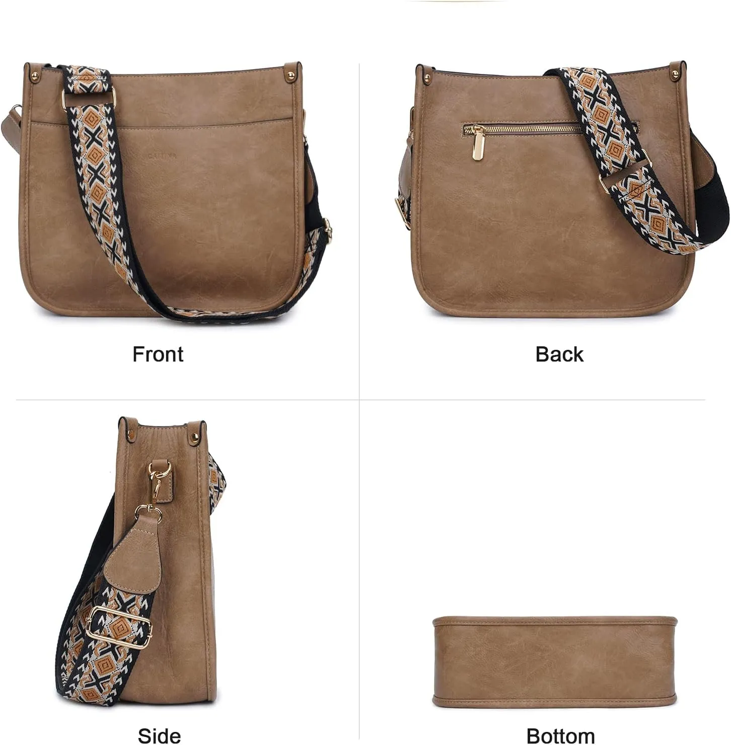 Crossbody Bag Women Vegan Leather Hobo Handbag Trendy Crossbody Shoulder Bag Purses For Women with 2 Adjustable Strap