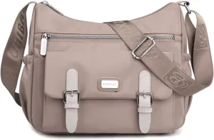 Crossbody Bags for Women Lightweight Shoulder Handbags Waterproof Nylon Purse with Pockets Messenger Bags (Purple)