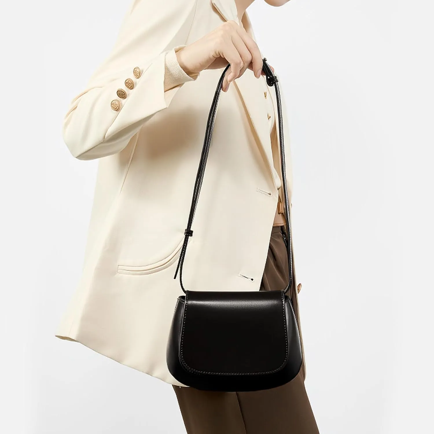 Crossbody Bags for Women Trendy Shoulder Purse Genuine Leather Bag with Adjustable Strap
