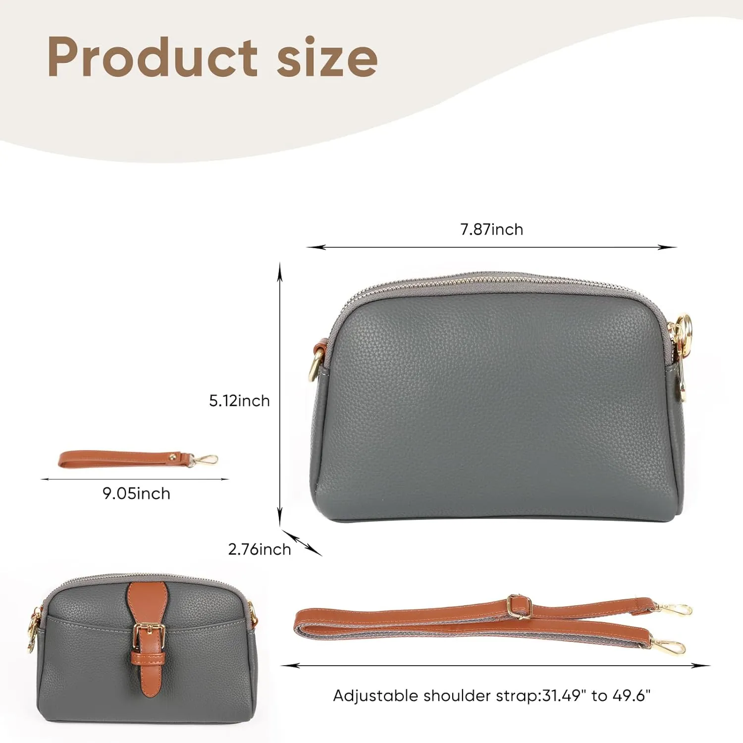 Crossbody Bags for Women, Vegan Leather Shoulder Handbags 2024，Purses for Women with Adjustable Wide Strap