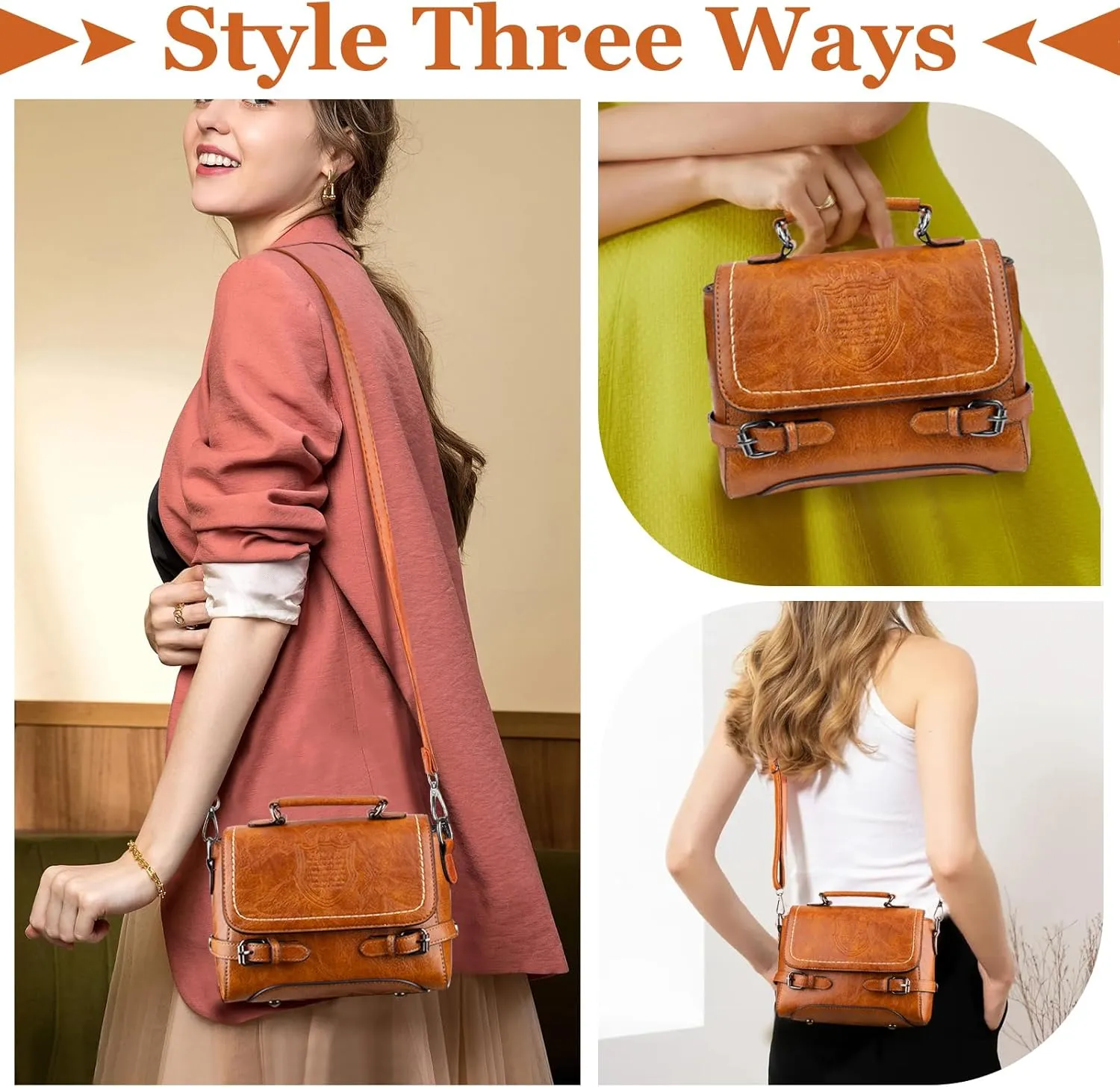 Crossbody Purses for Women, Cute Soft PU Leather Small Purse Handbags, Trendy Tote Clutch Purses Ladies Shoulder Bag