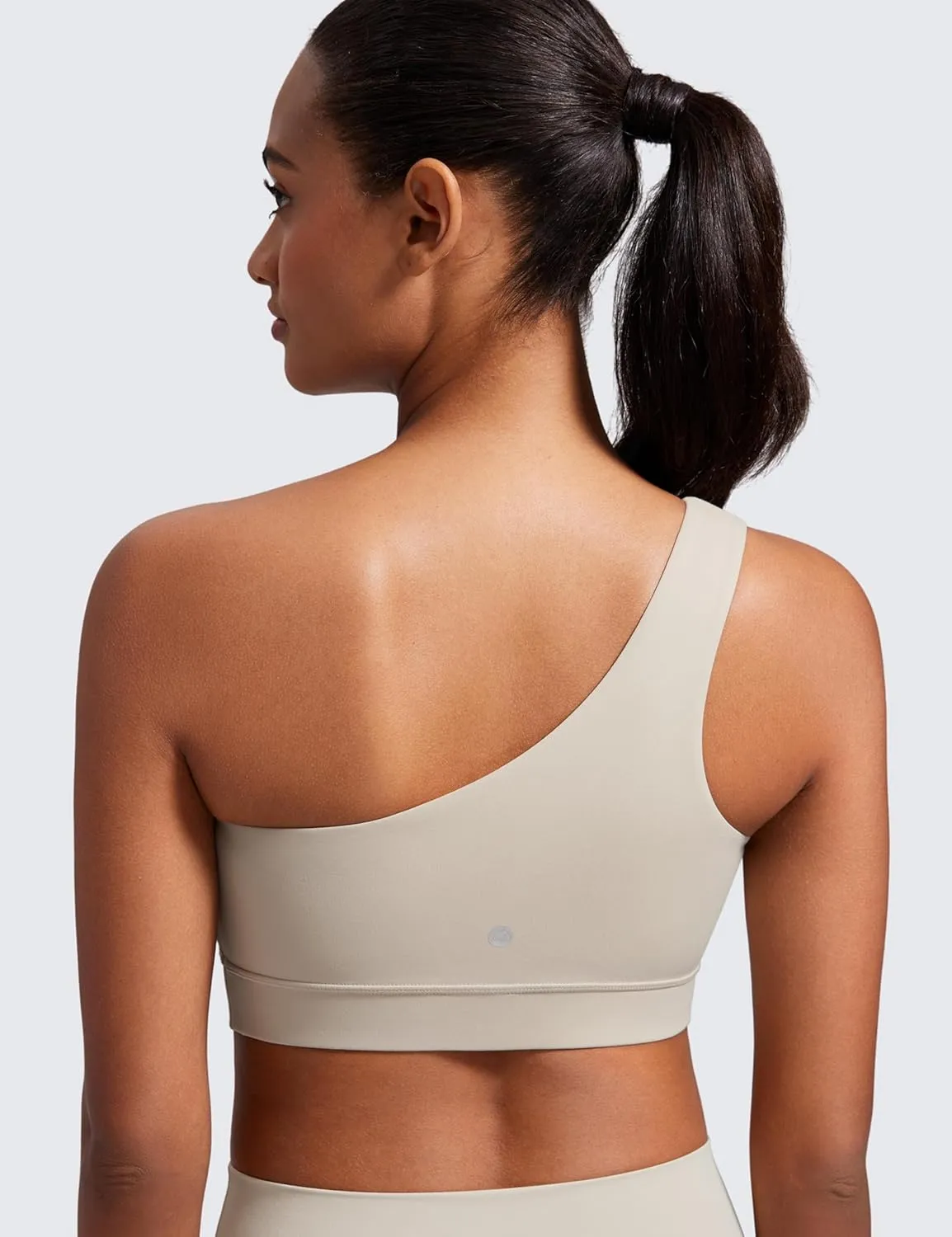CRZ YOGA Butterluxe Womens One Shoulder Sports Bra - Sleeveless One Strap Low Impact Asymmetrical Workout Yoga Tops