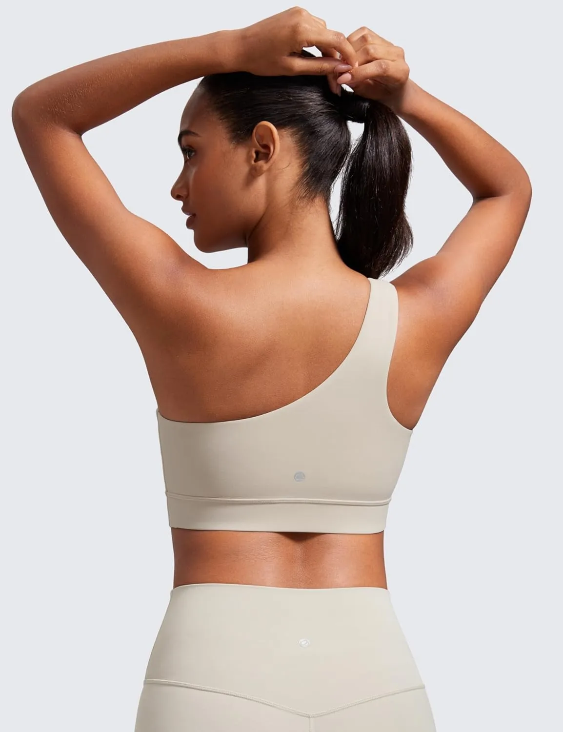 CRZ YOGA Butterluxe Womens One Shoulder Sports Bra - Sleeveless One Strap Low Impact Asymmetrical Workout Yoga Tops