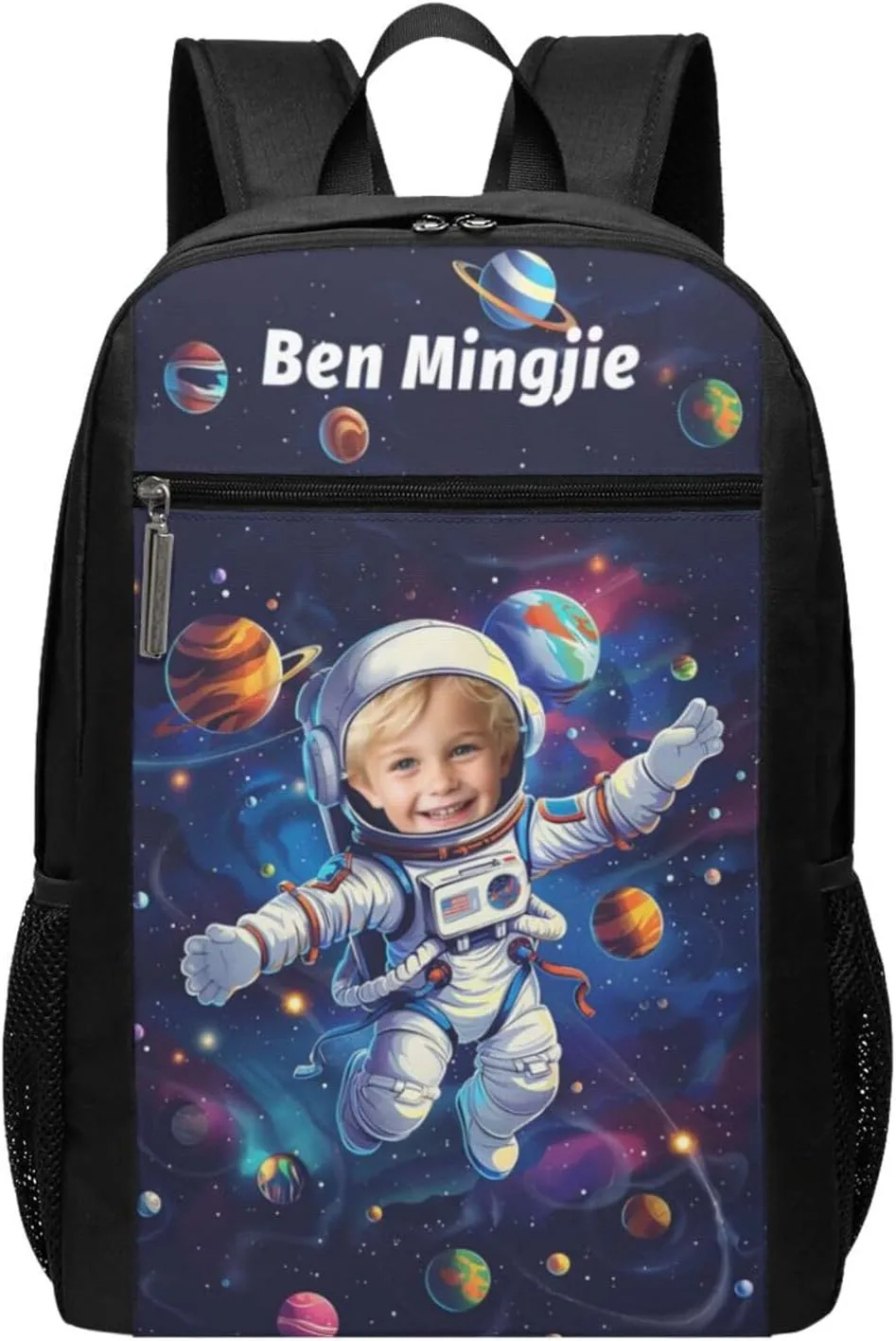 Custom Astronaut Backpack for Men Women Personalized Laptop Backpack Design Your Name Text Photo Customize Large-capacity Backpack for Work Hiking Travel 17in​​​​​