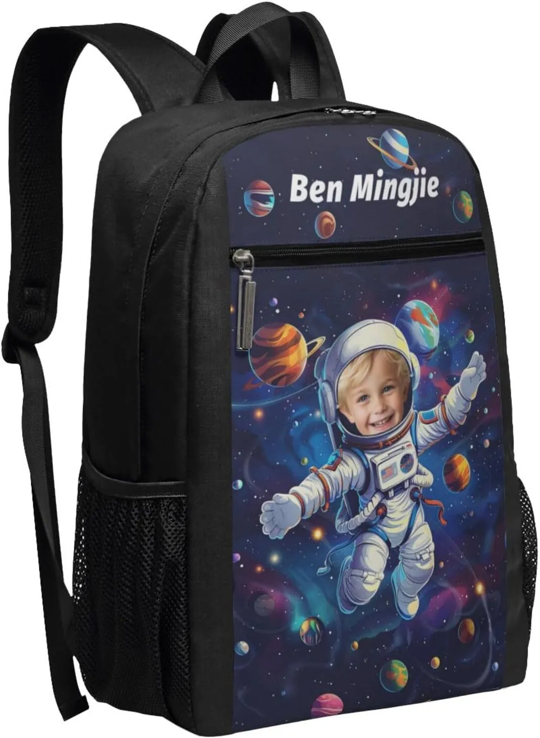 Custom Astronaut Backpack for Men Women Personalized Laptop Backpack Design Your Name Text Photo Customize Large-capacity Backpack for Work Hiking Travel 17in​​​​​
