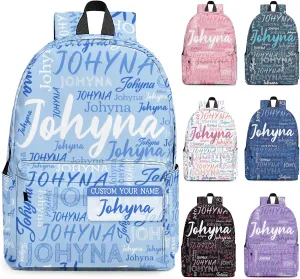 Custom Backpack with Name Personalized Name School Backpack, Customized Bookbag for Boys Girls Kids School Travel Work (Color1)