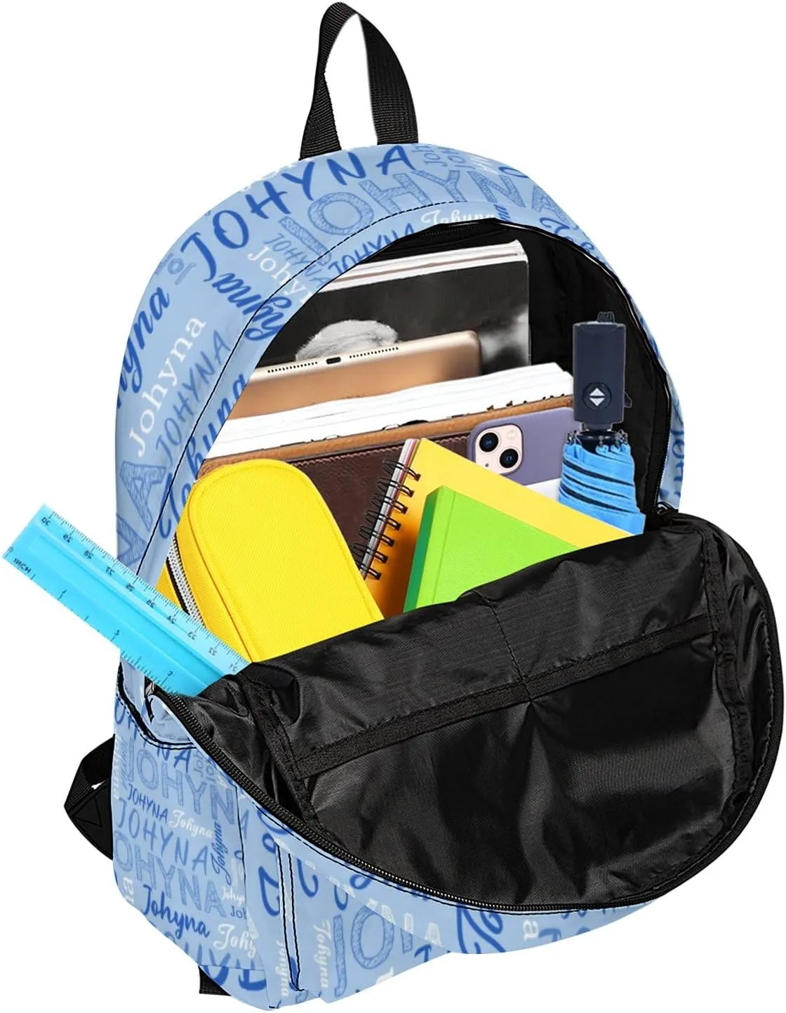 Custom Backpack with Name Personalized Name School Backpack, Customized Bookbag for Boys Girls Kids School Travel Work (Color1)