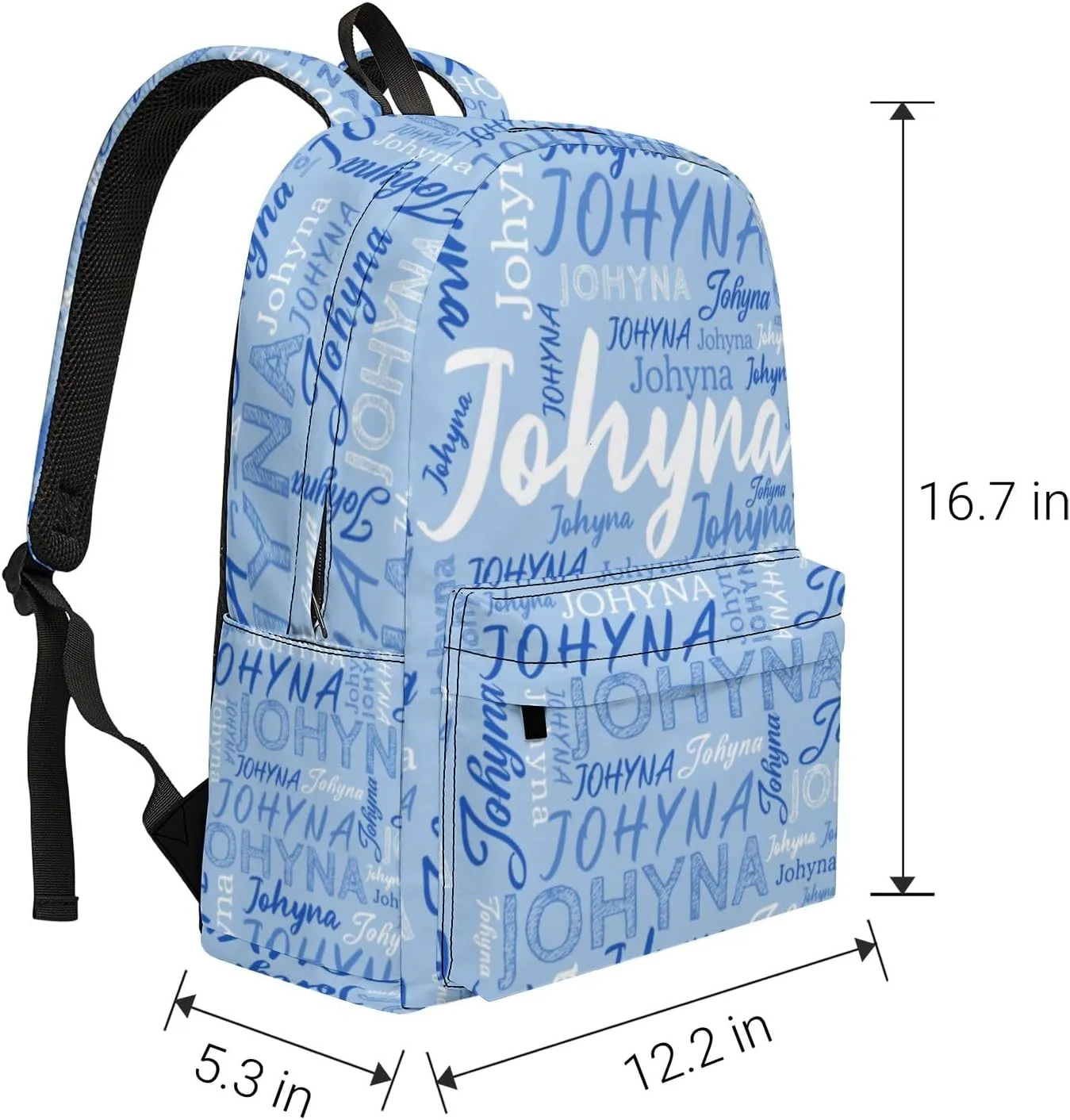 Custom Backpack with Name Personalized Name School Backpack, Customized Bookbag for Boys Girls Kids School Travel Work (Color1)