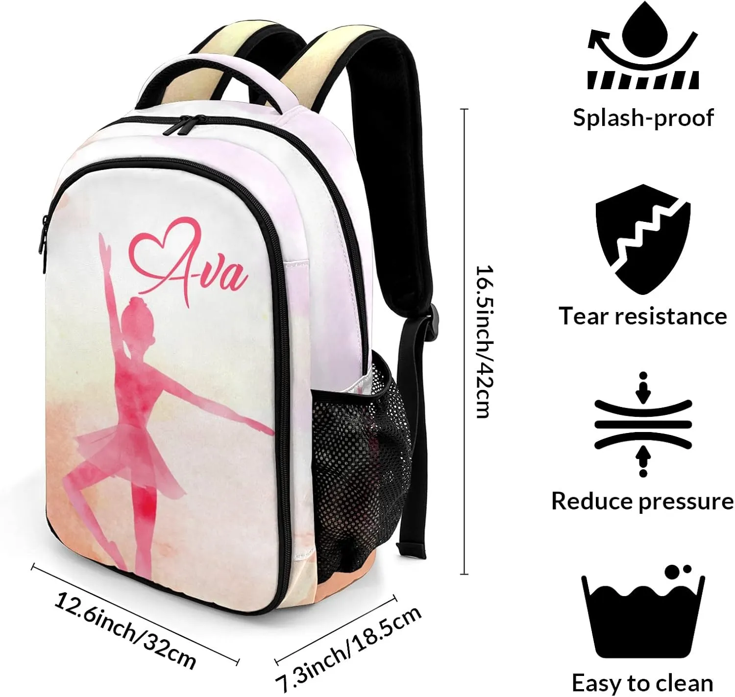 Custom Ballet Girl Backpack Custom Multifunctional Waterproof Laptop Bag for Travel Gift