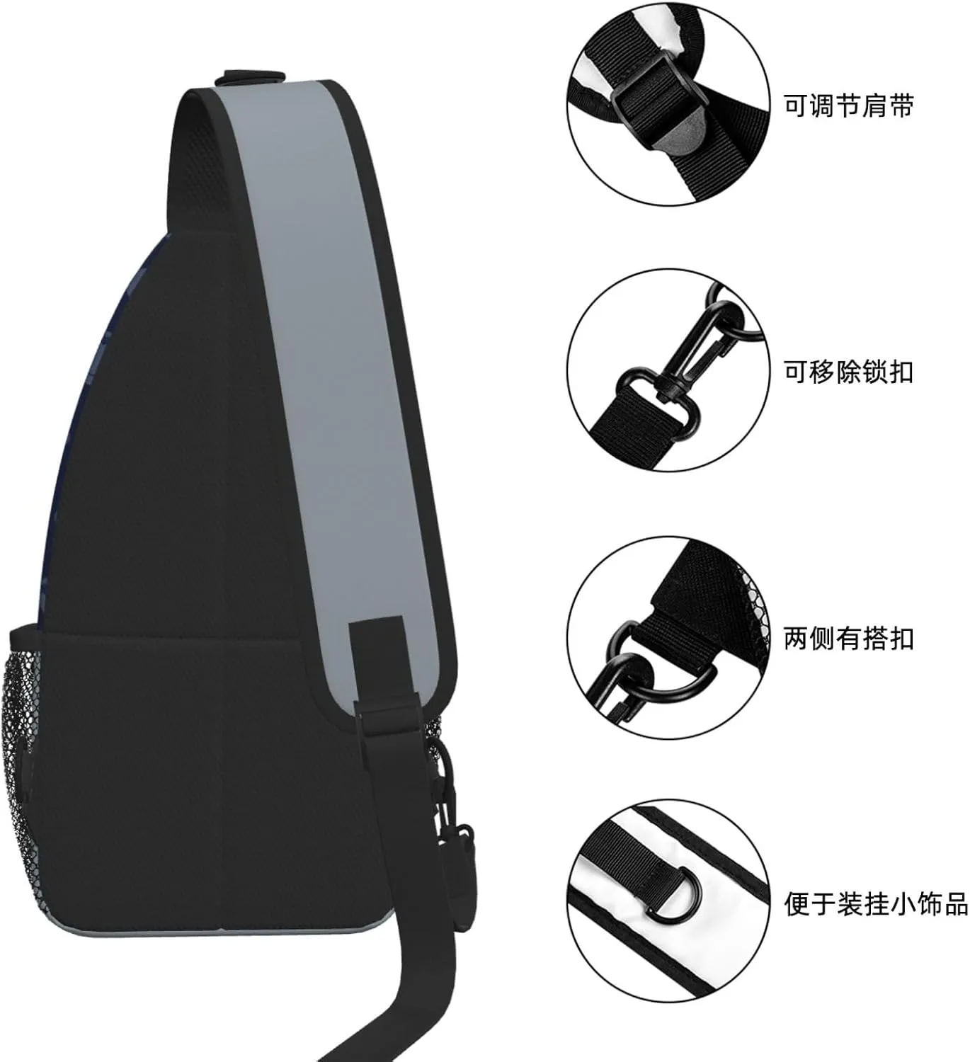 Custom Football Sling Bag Seattle Style Crossbody Bags Personalized Name And Number Shoulder Backpack Lightweight Chest Pack for Sports/Travel/Gifts