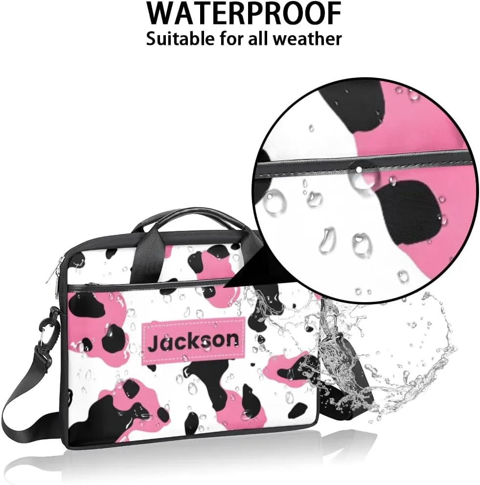 Custom Name Camouflage Laptop Bags for Men Women, Personalized Text Laptop Case Computer Bags for Work, 15 Inch
