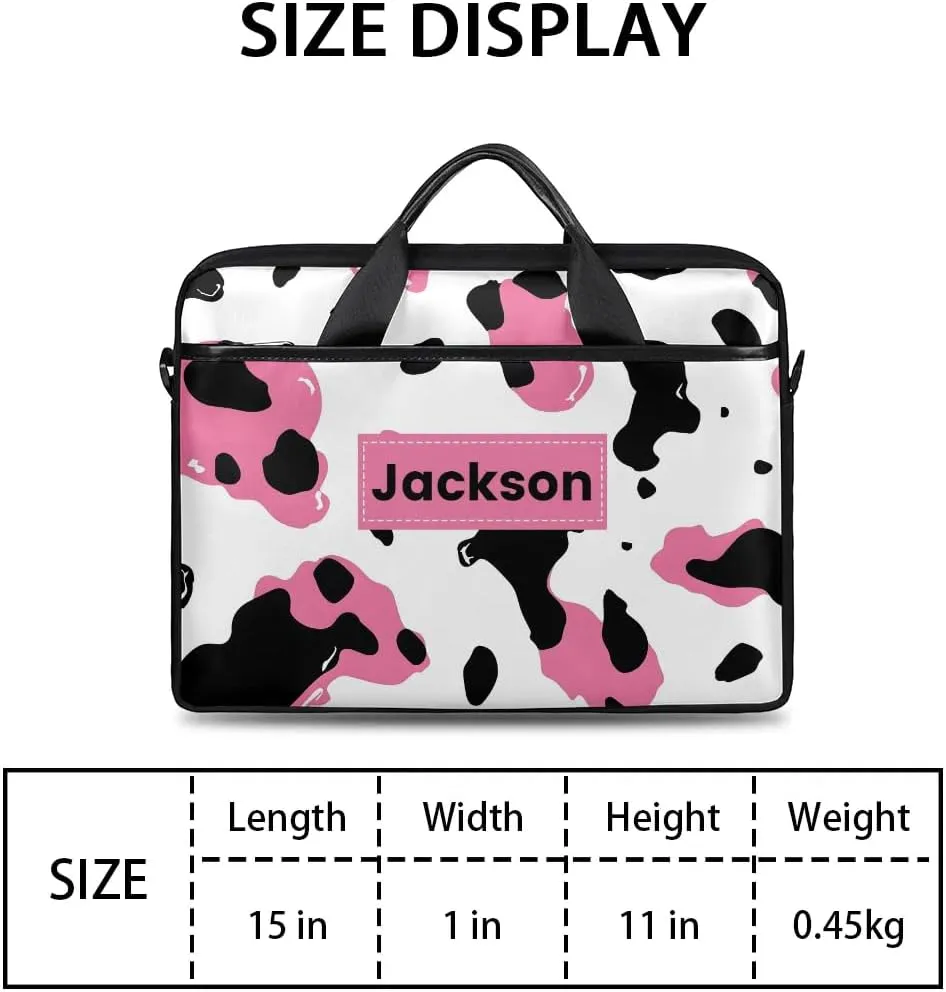Custom Name Camouflage Laptop Bags for Men Women, Personalized Text Laptop Case Computer Bags for Work, 15 Inch