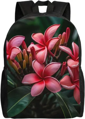 Cute Backpack Waterproof Lightweight Casual Daypack Plumeria Travel Laptop Bag For Women Men