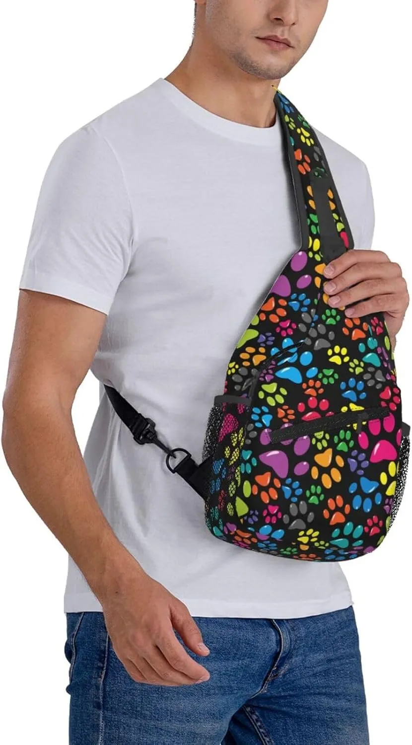 Cute Bow Men's Crossbody Chest Bag Adjustable Sling Shoulder Bags Backpack for Women Travel Sport