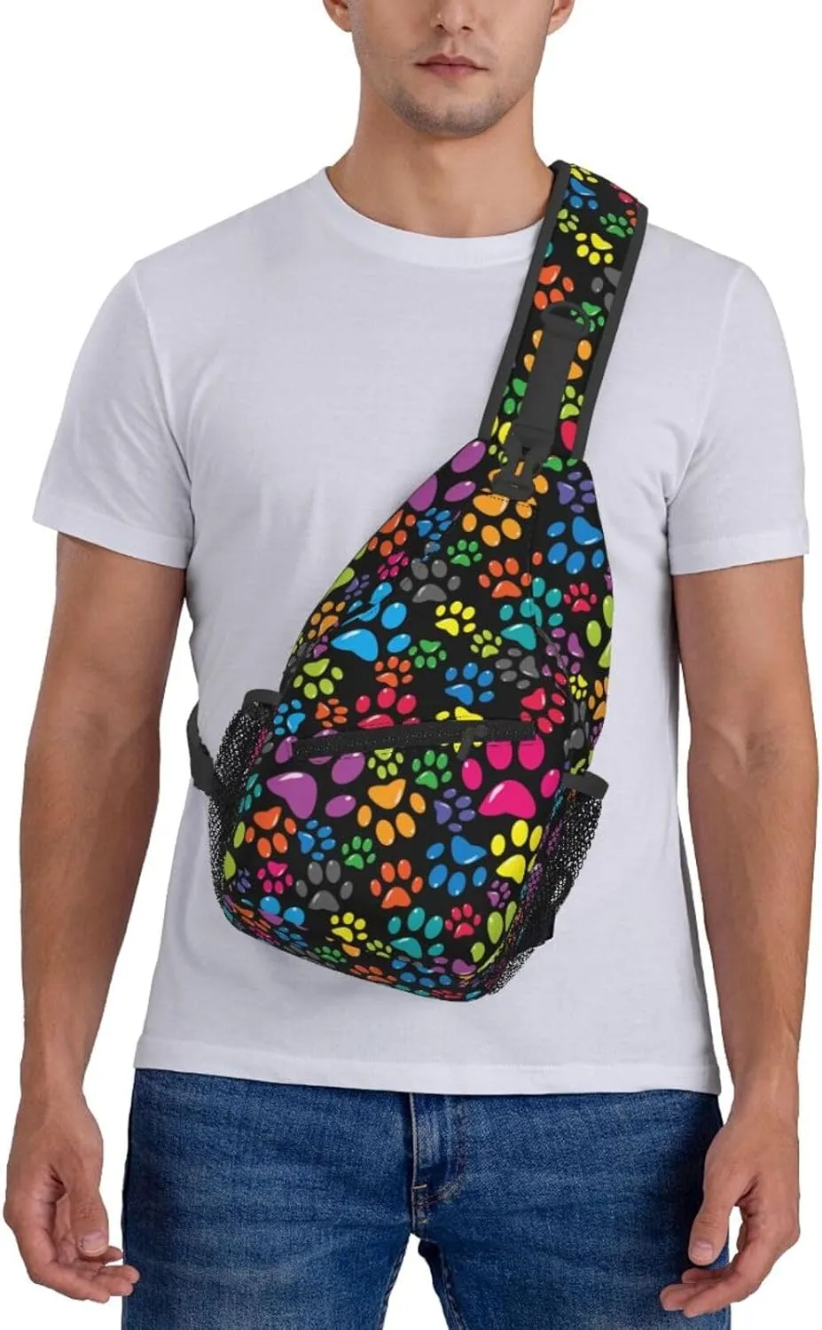 Cute Bow Men's Crossbody Chest Bag Adjustable Sling Shoulder Bags Backpack for Women Travel Sport