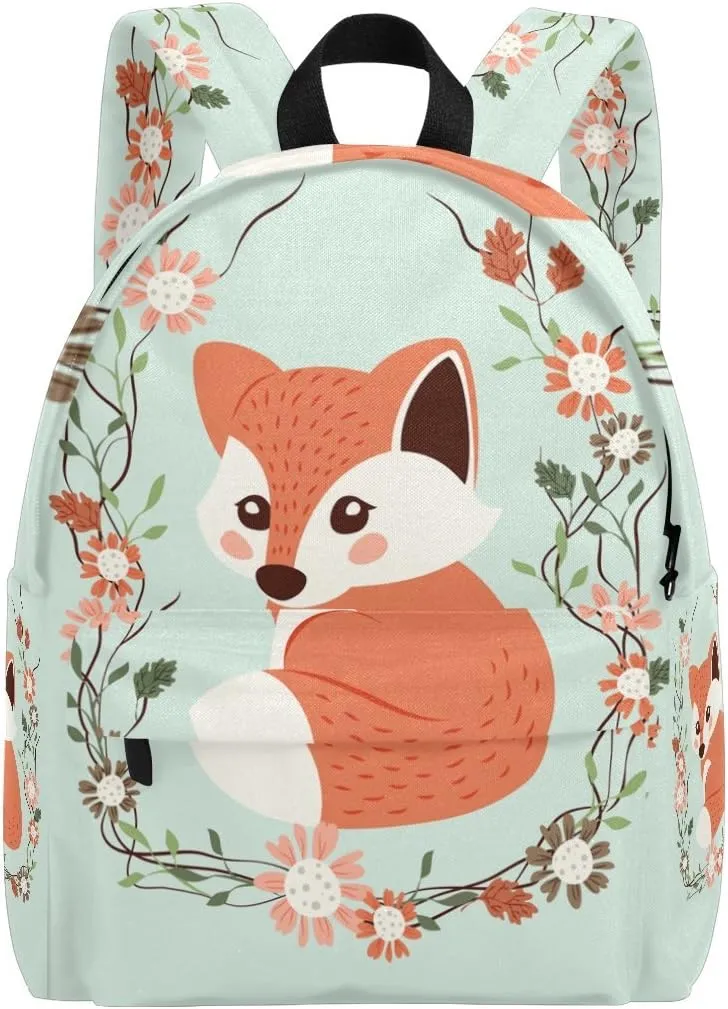 Cute Fox School Backpacks Rucksack Animals Student Book Bags Travel Girls