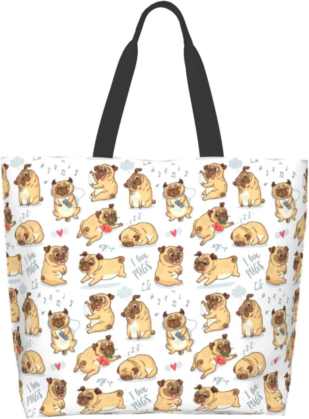 Cute Tote Bag Beach Canvas Bag Travel Reusable Grocery Shopping Bag Tote for Women Men