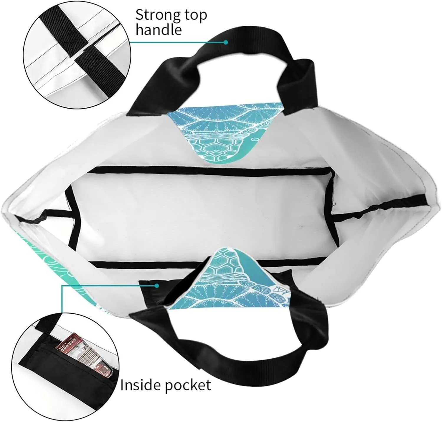 Cute Tote Bag Beach Canvas Bag Travel Reusable Grocery Shopping Bag Tote for Women Men