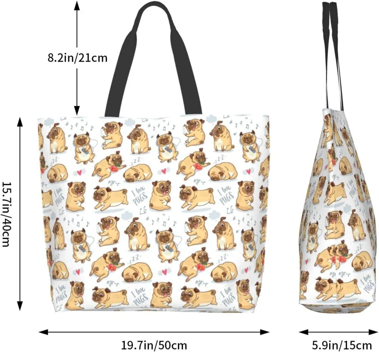 Cute Tote Bag Beach Canvas Bag Travel Reusable Grocery Shopping Bag Tote for Women Men