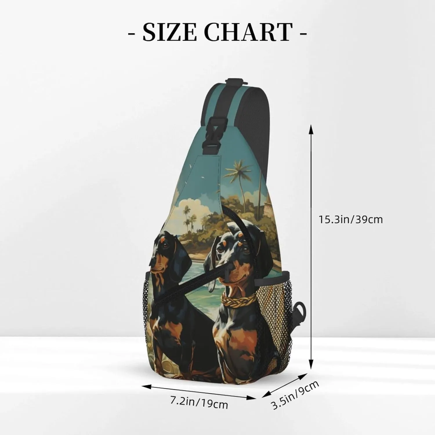 Dachshund Dog Bento Sling Bag Backpack For Men Cross Chest Bag Crossbody Shoulder Bag Travel Hiking Daypack