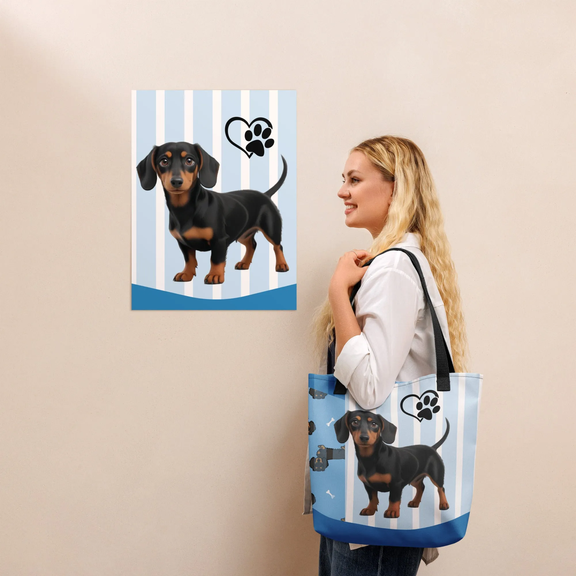 Dapper Dachshund Tote Bag