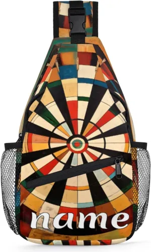 Dart Board Custom Sling Backpack Personalized Crossbody Bags for Women Men Chest Bag for Travel Hiking Sports
