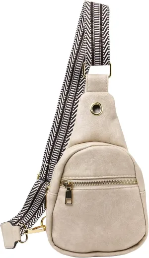 Daypack Day Pack for Man Woman Fashion Chest Bag Soft Leather Texture Crossbody Bag Large Capacity Simple Retro