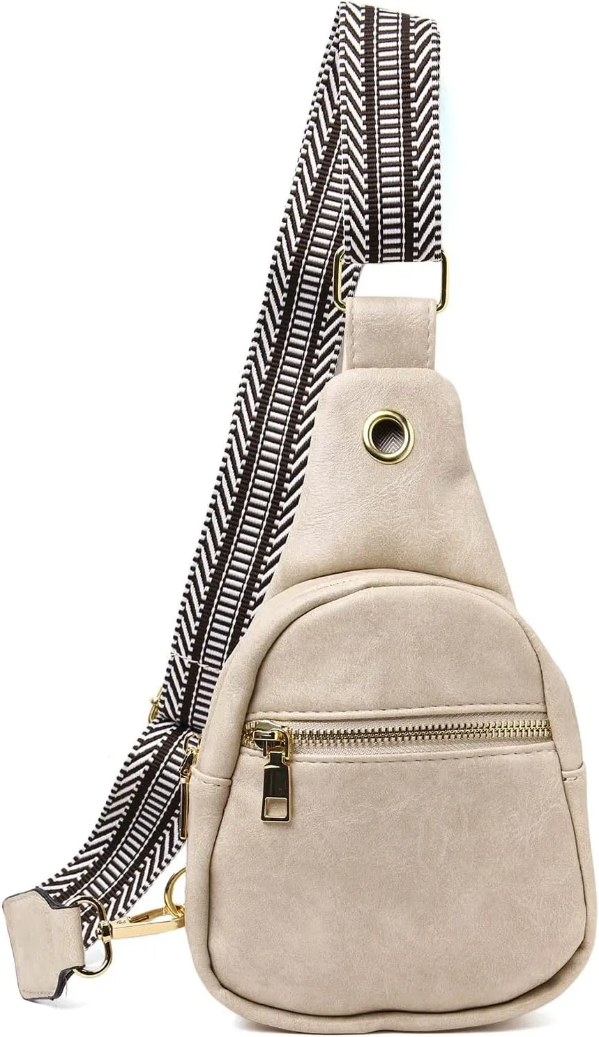 Daypack Day Pack for Man Woman Fashion Chest Bag Soft Leather Texture Crossbody Bag Large Capacity Simple Retro