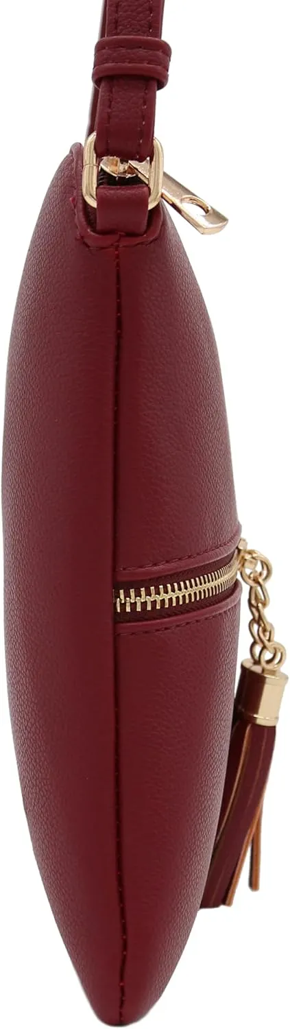 DELUXITY Lightweight Medium Crossbody Bag with Tassel